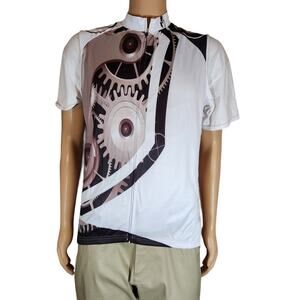 ILPALADINO Cycling Jersey Men Sleeveless Mechanical Pattern Shirt Sz Large NWT